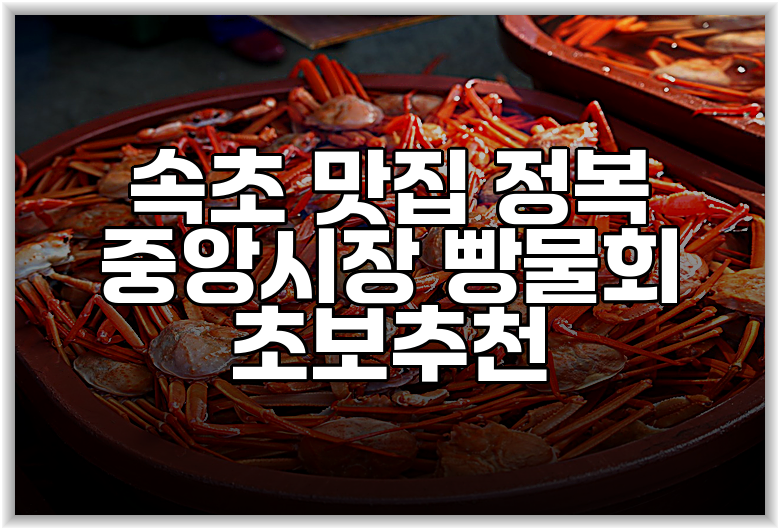 속초 맛집 정복 중앙시장 빵물회 초보추천