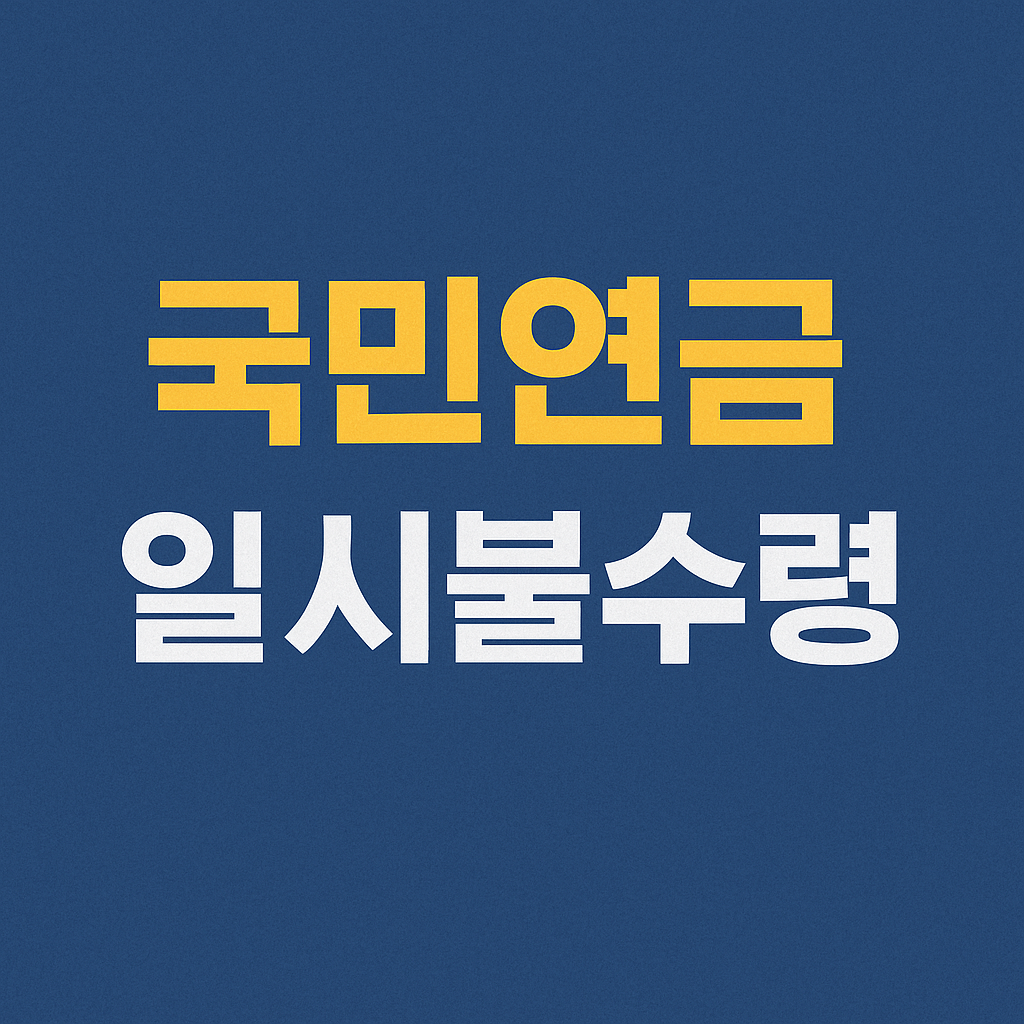 국민연금 일시불수령