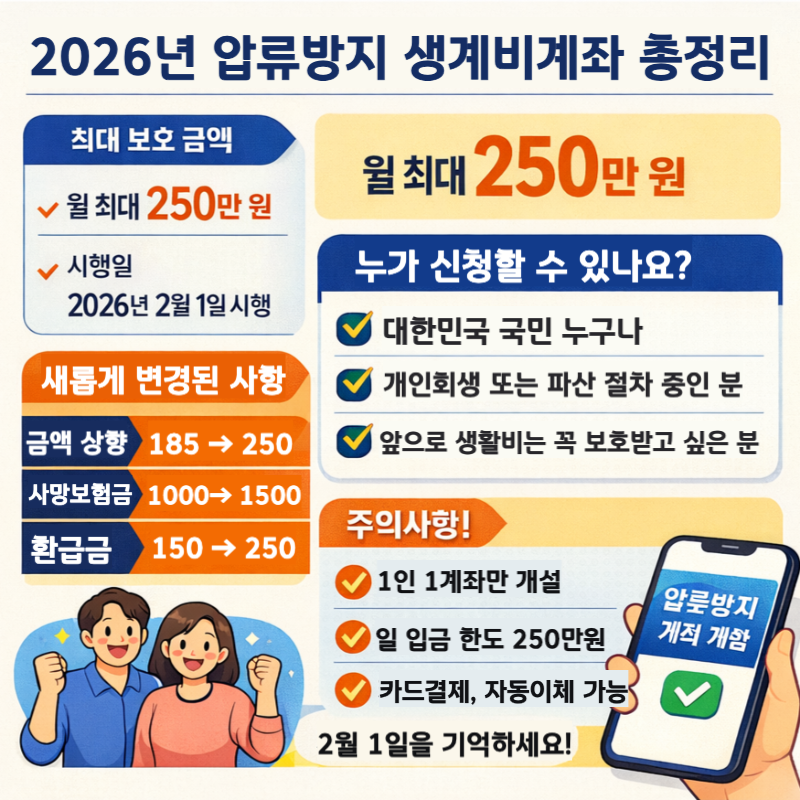 2026 압류방지 통장 은행 추천 및 개설 방법ㅣ내 소중한 생계비 지키기