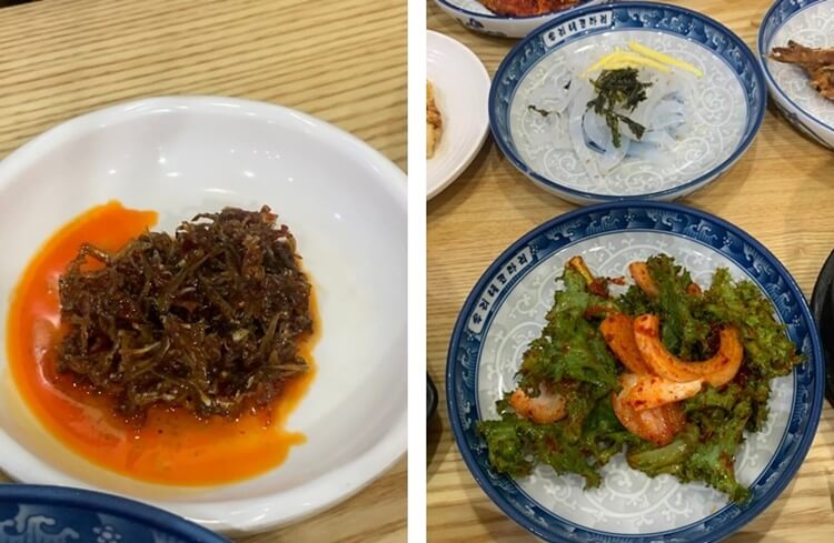 멸치볶음, 치커리 무침