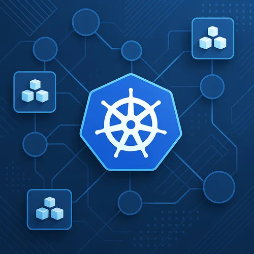 Kubernetes cluster architecture diagram showing control plane, worker nodes, pods, and container orchestration components for DevOps deployment