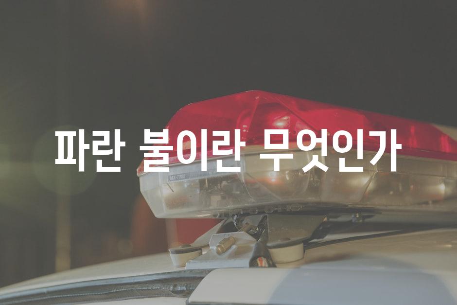 파란 불이란 무엇인가