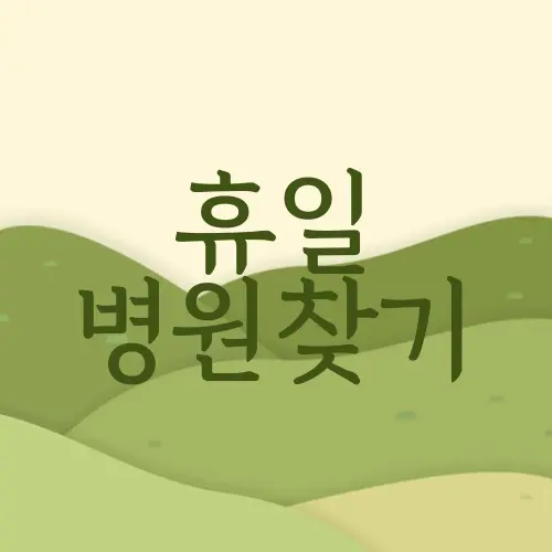 휴일 병원찾기