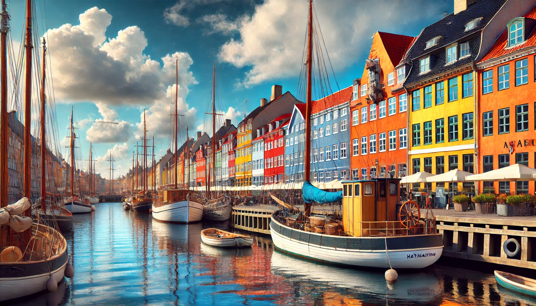 덴마크의 코펜하겐 니하운 운하