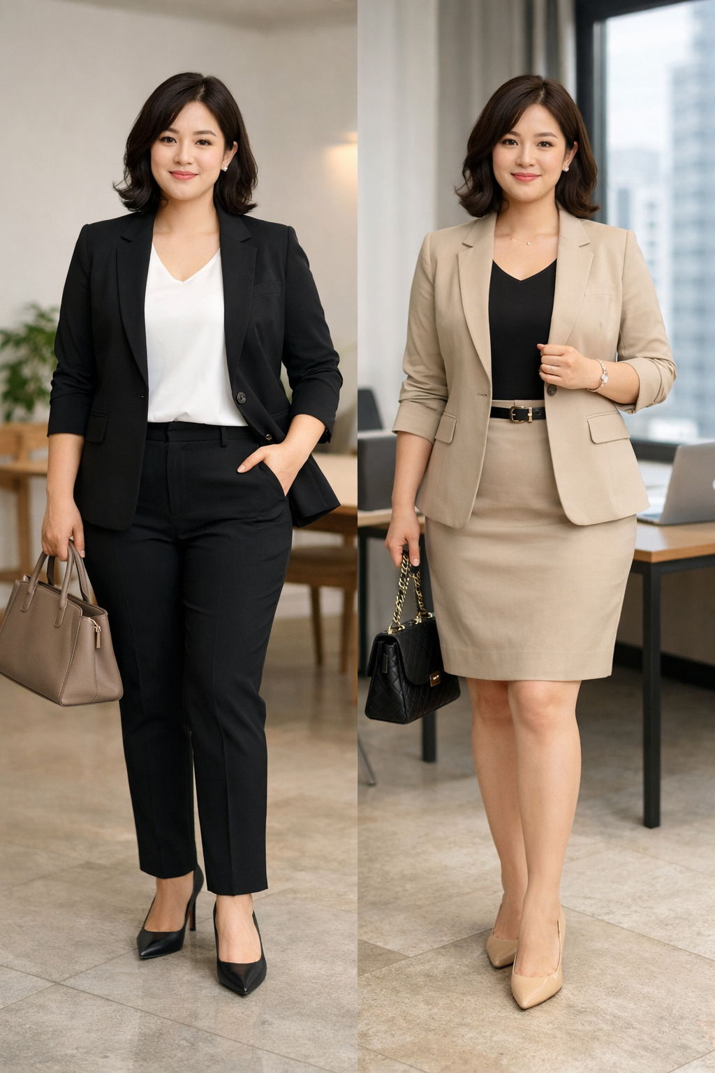 상체비만 체형의 정장 코디