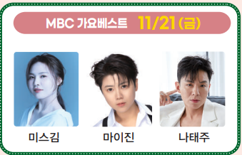 11월21일 공연가수 미스김, 마이진, 나태주