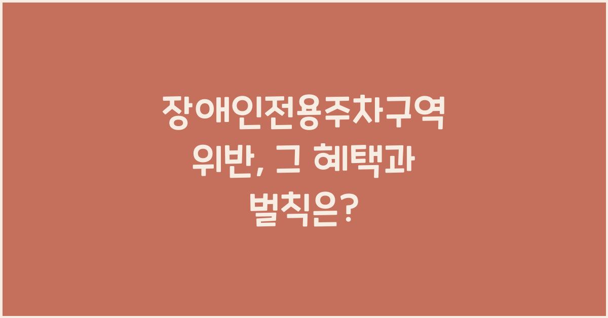 장애인전용주차구역 위반