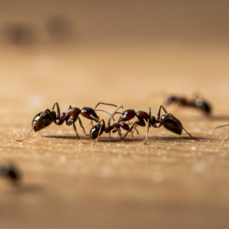 바닥 위 개미 근접 촬영
