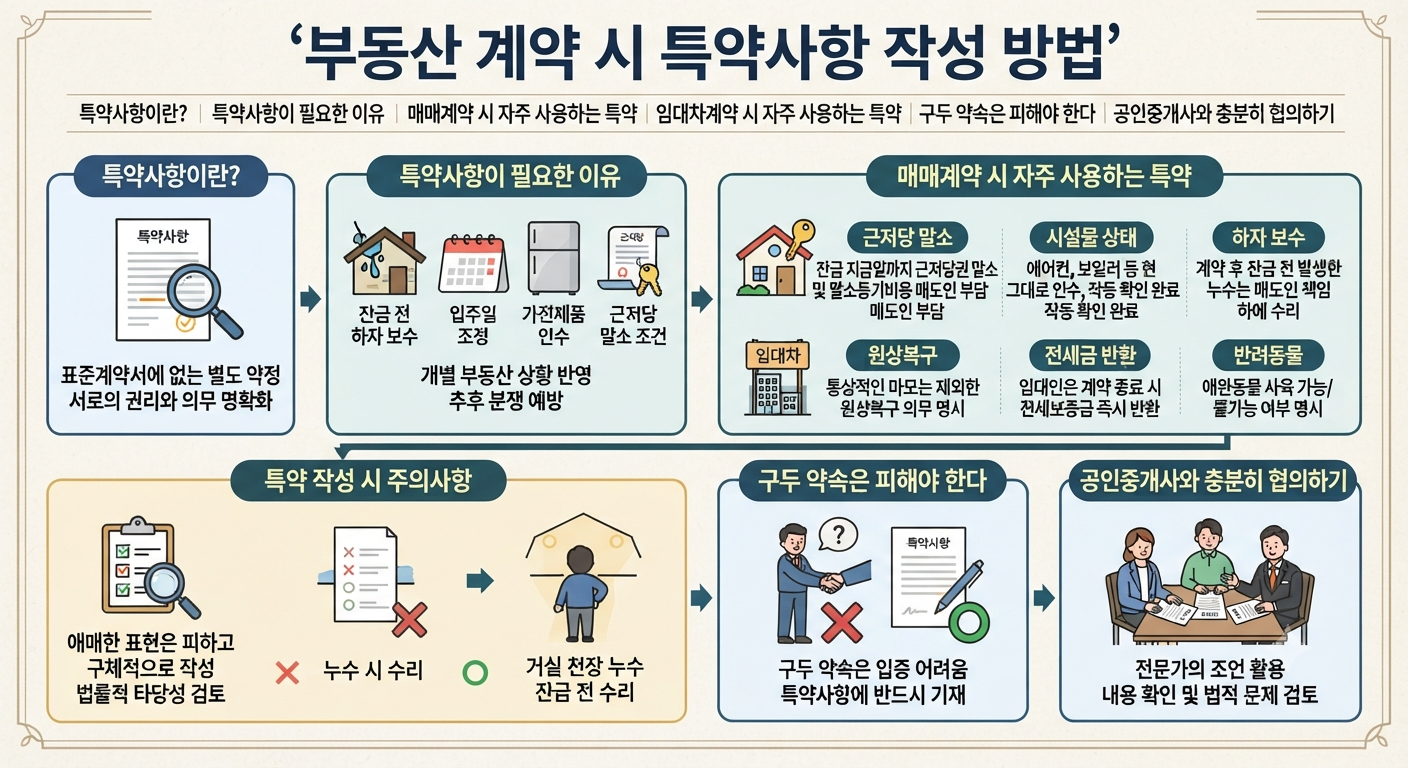 부동산 계약 시 특약사항 작성 방법