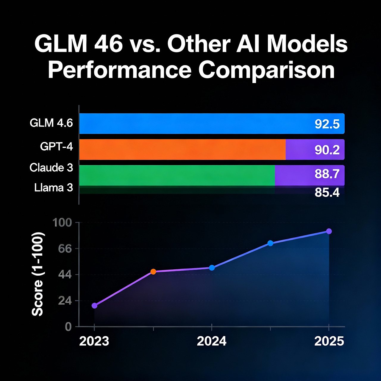 GLM 4.6과 다른 AI 모델들의 성능 비교 벤치마크