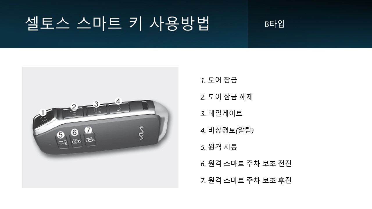 2025 셀토스 스마트 키 사용방법