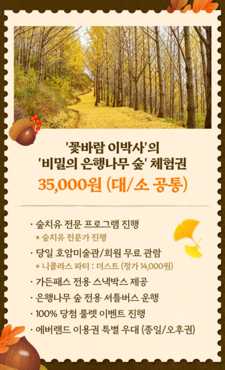 에버랜드 은행나무 숲 꽃바람 이박사