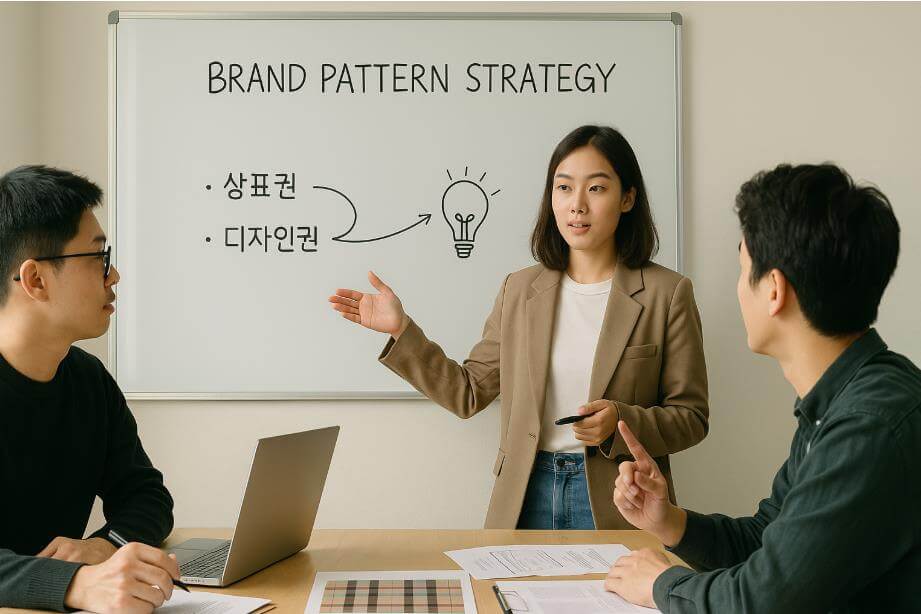 브랜드 패턴 전략을 논의하는 스타트업 팀