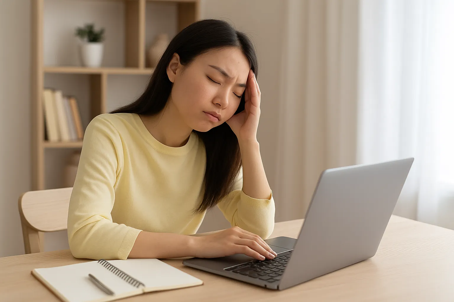 오메가3가 부족해 피곤해 하는 여성