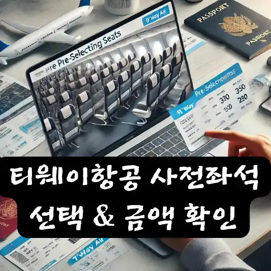 티웨이항공 사전좌석 선택 방법 금액