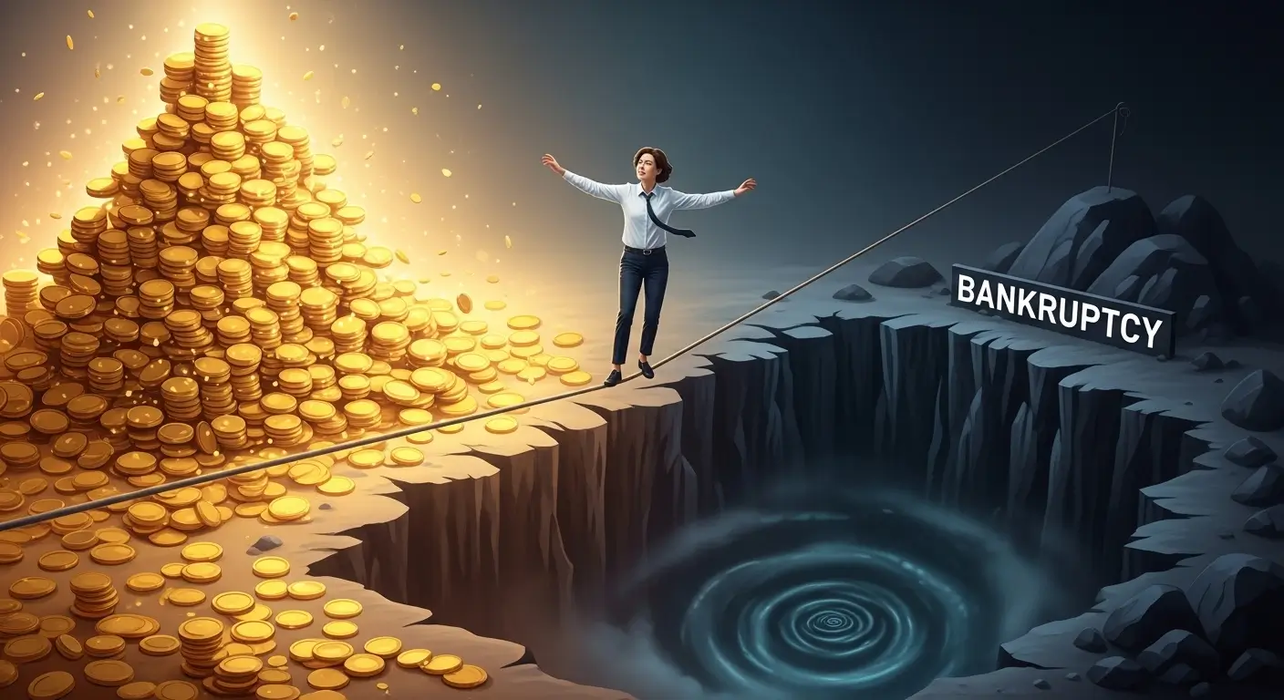 초고수익과 파산의 위험 사이에서 외줄타기를 하는 레버리지 투자의 위험성