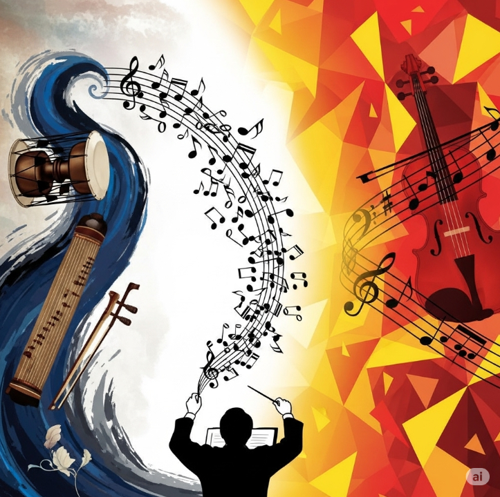 윤이상 지휘 그림