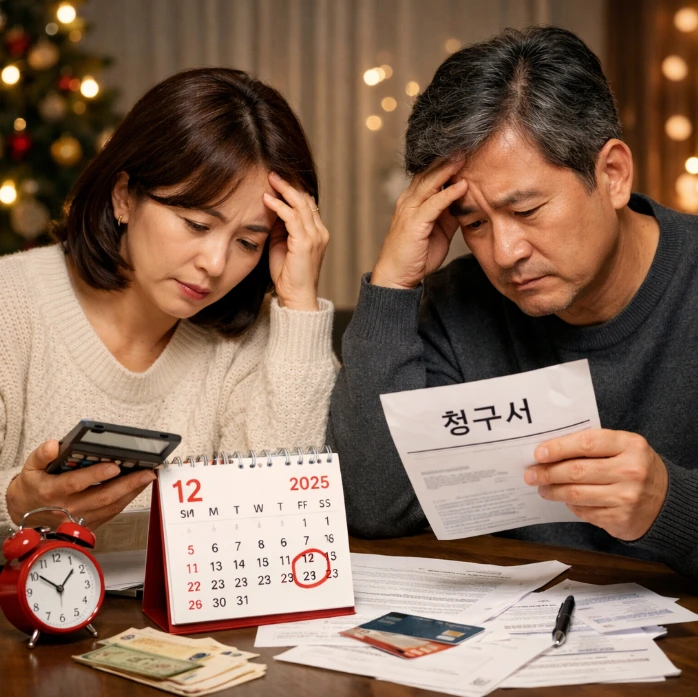 12월 31일 마감을 앞둔 정부지원금과 2026년 새해 지원금을 준비하는 연말 상황 이미지