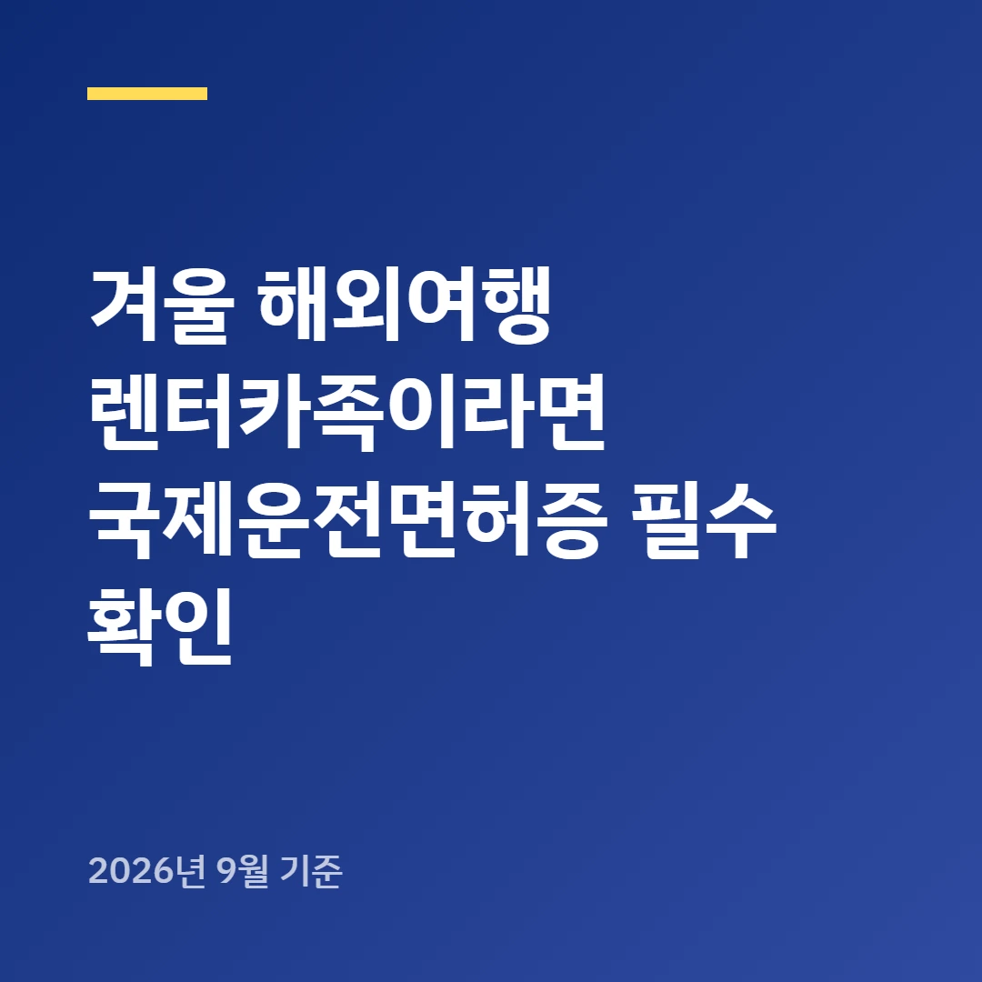 겨울 해외여행 렌터카족이라면 국제운전면허증 필수 확인