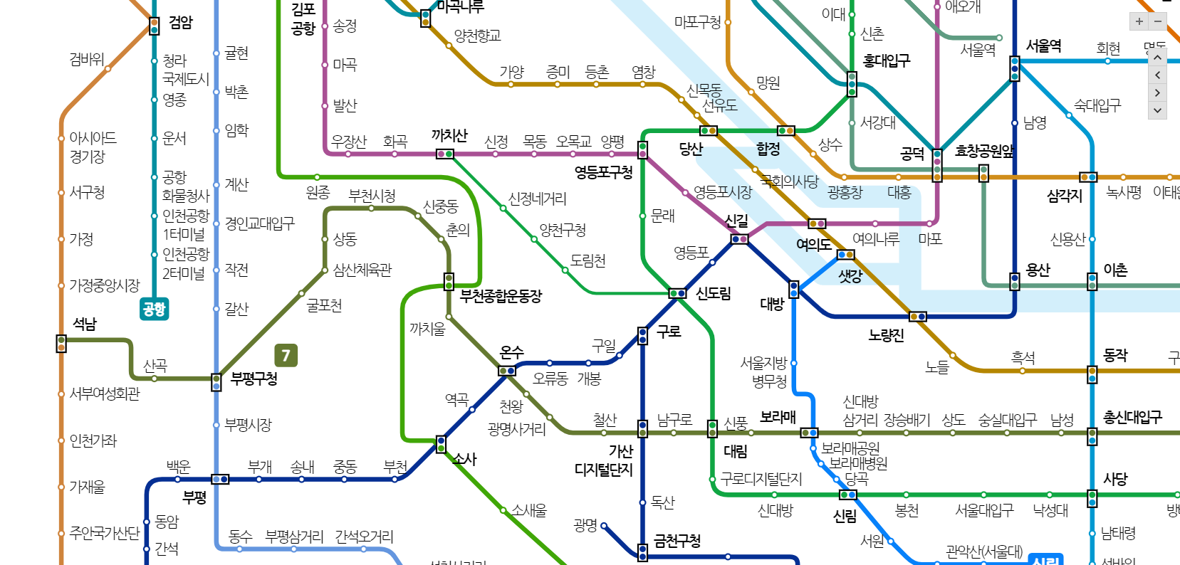 서울 지하철 노선도 크게보기