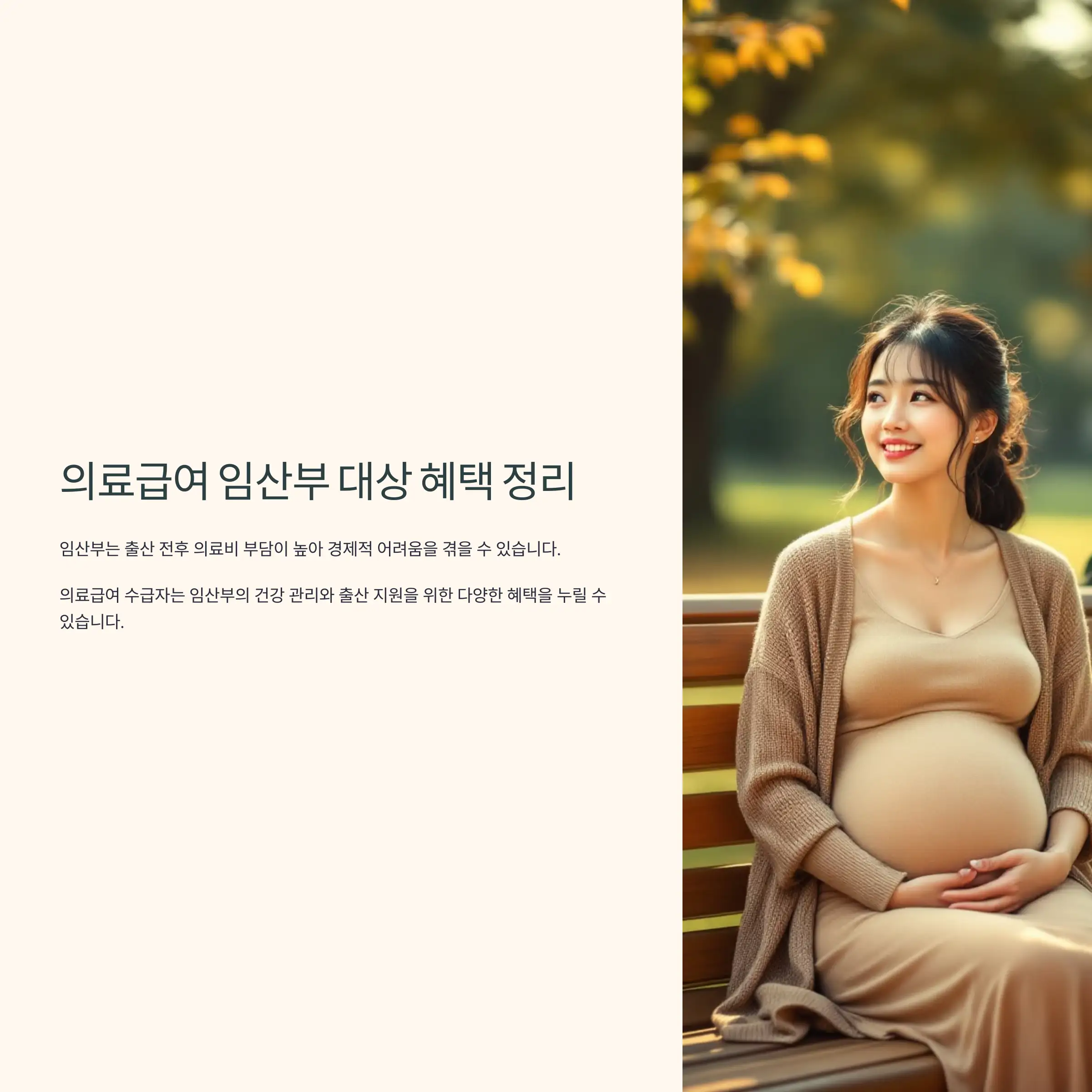 의료급여 임산부 대상 혜택 정리