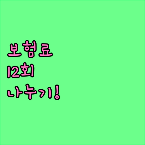 건강보험료 12회 나누어 내는 절차와..