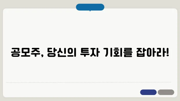 공모주 청약 방법과 개념 이해 기본 용어 총정리
