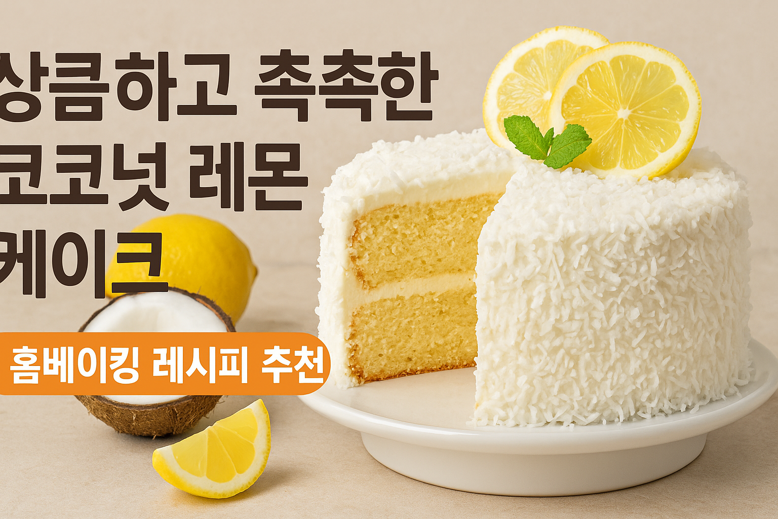 코코넛 레몬 케이크