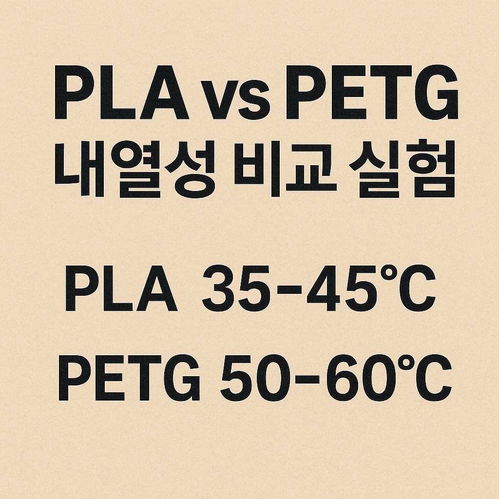 PLA와 PETG의 내열성 비교 인포그래픽