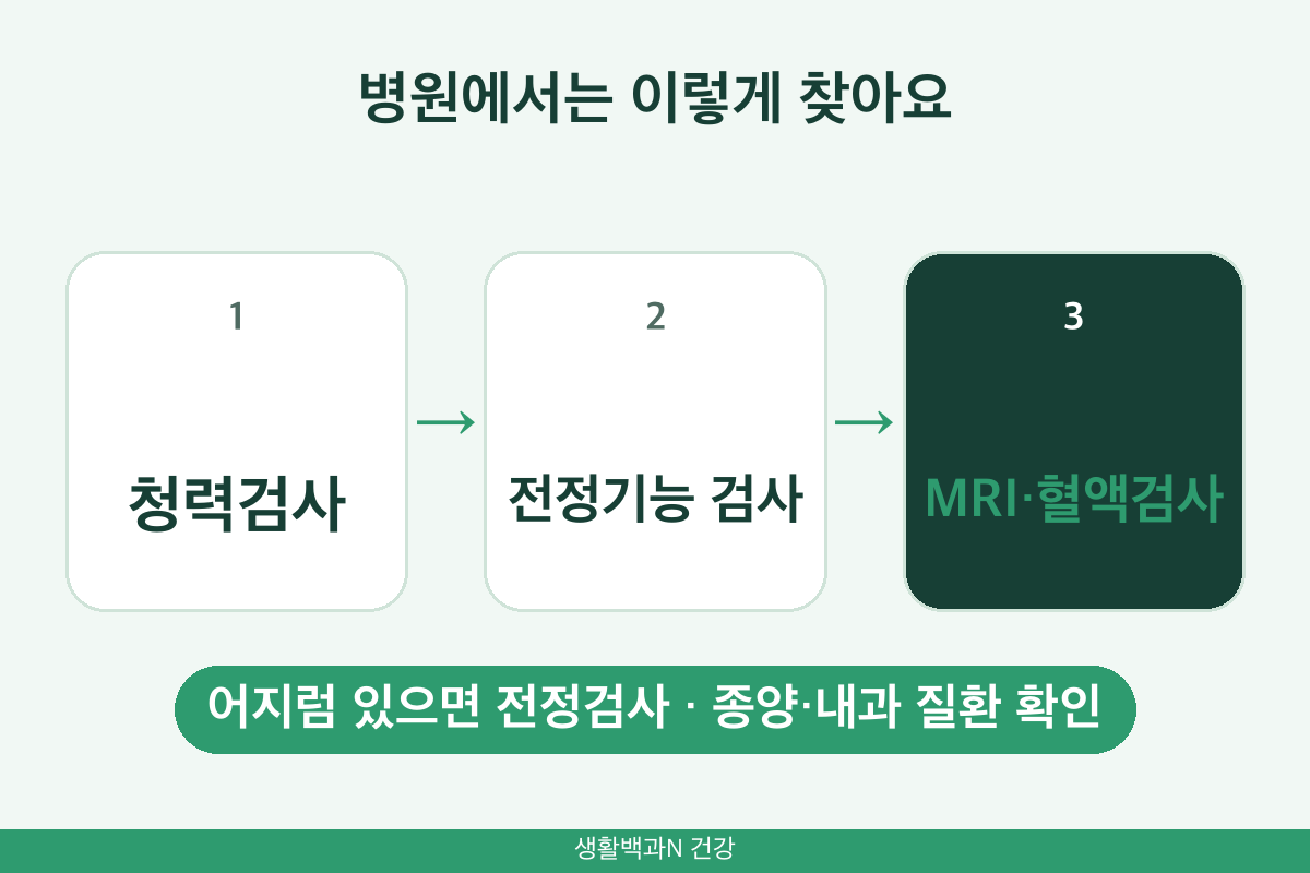 돌발성 난청 검사 청력검사 전정기능검사 MRI 혈액검사 원인 찾기
