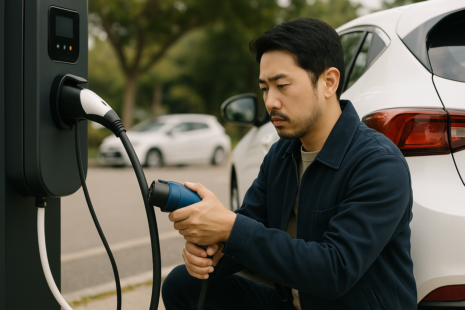 전기차 충전하는 이미지