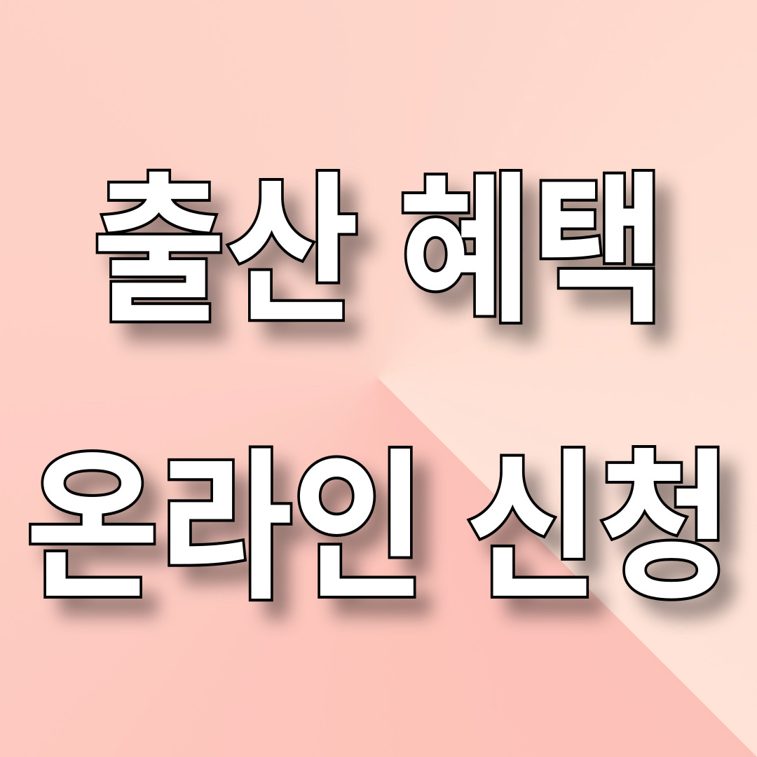 출산 혜택 온라인 신청