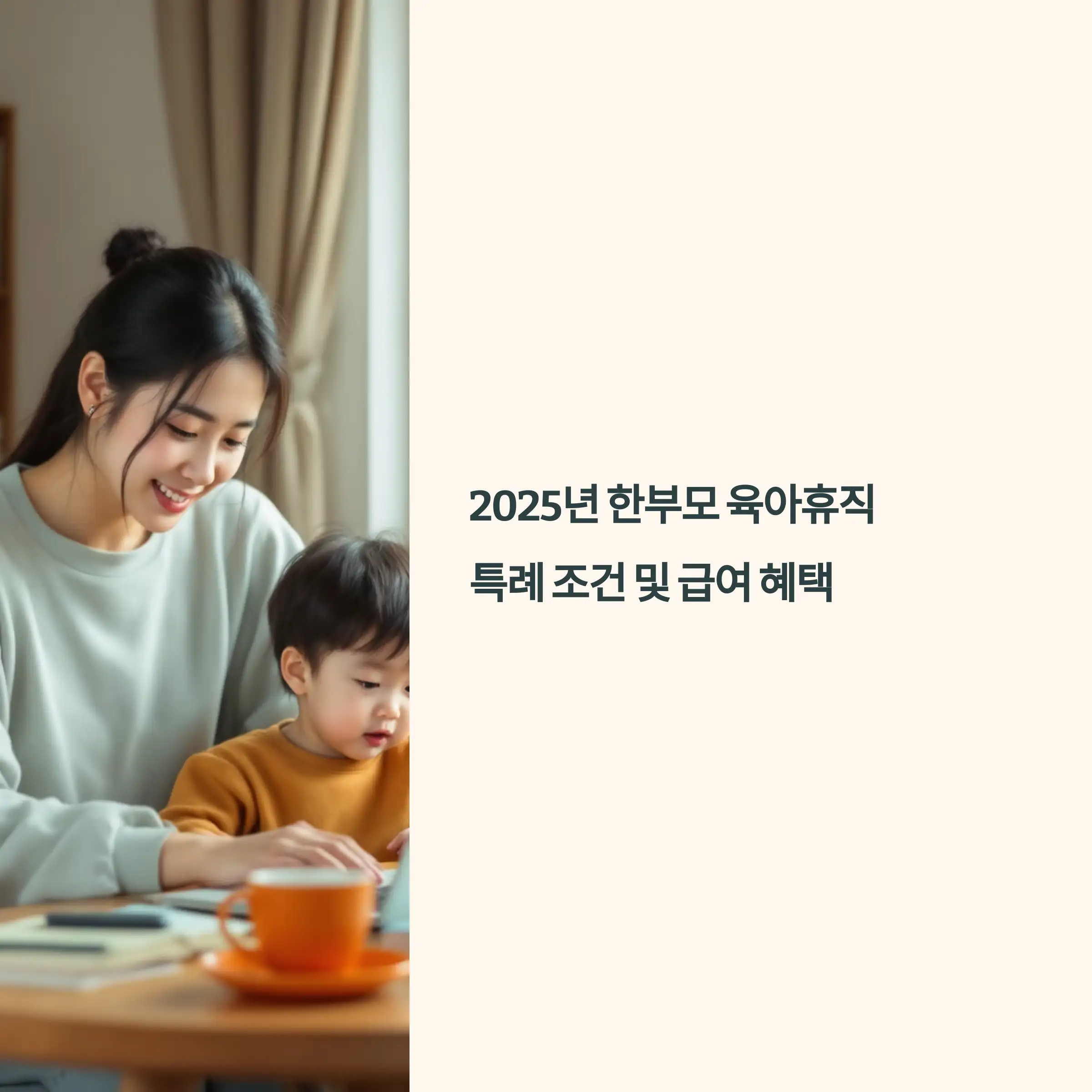 2025년 한부모 육아휴직 특례 조건 및 급여 혜택