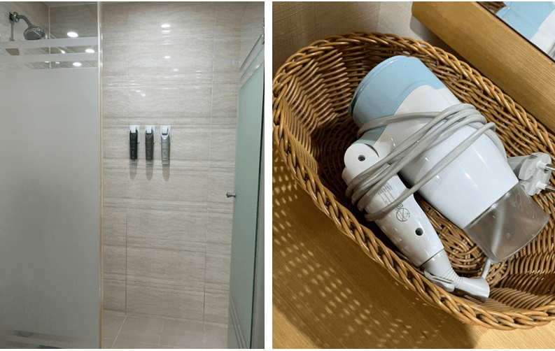 샤워-부스-그리고-헤어드라이기