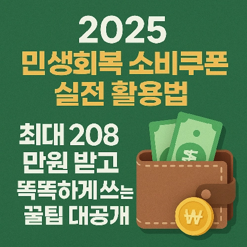 민생회복 소비쿠폰 실전 활용법 최대 208만원 (사용처, 신청방법)