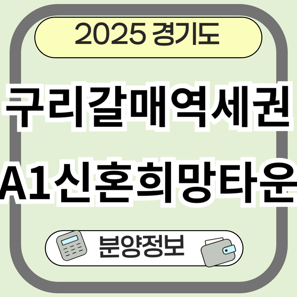 구리갈매역세권 A1 신혼희망타운 분양 완벽 정리