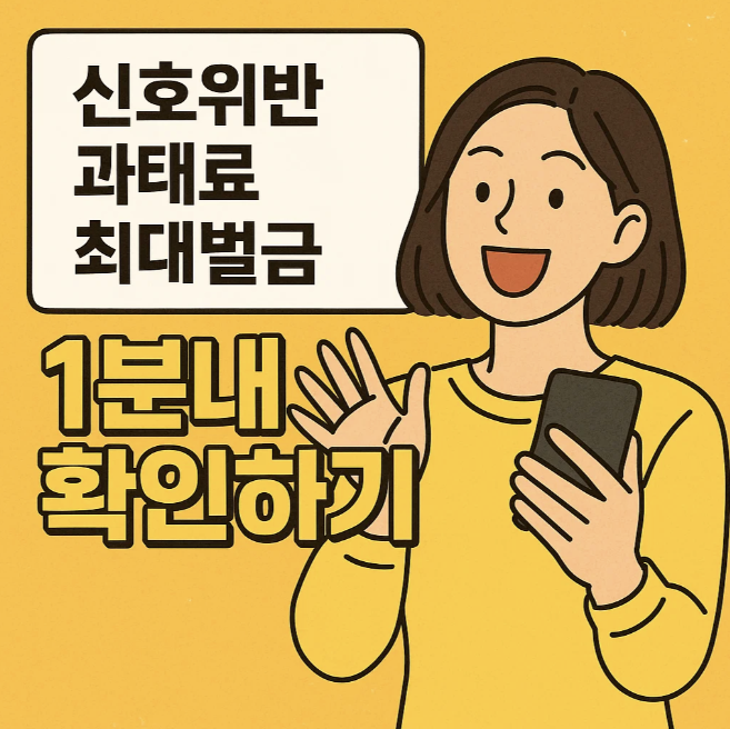 신호위반 과태료 최대벌금 1분내 확인하기