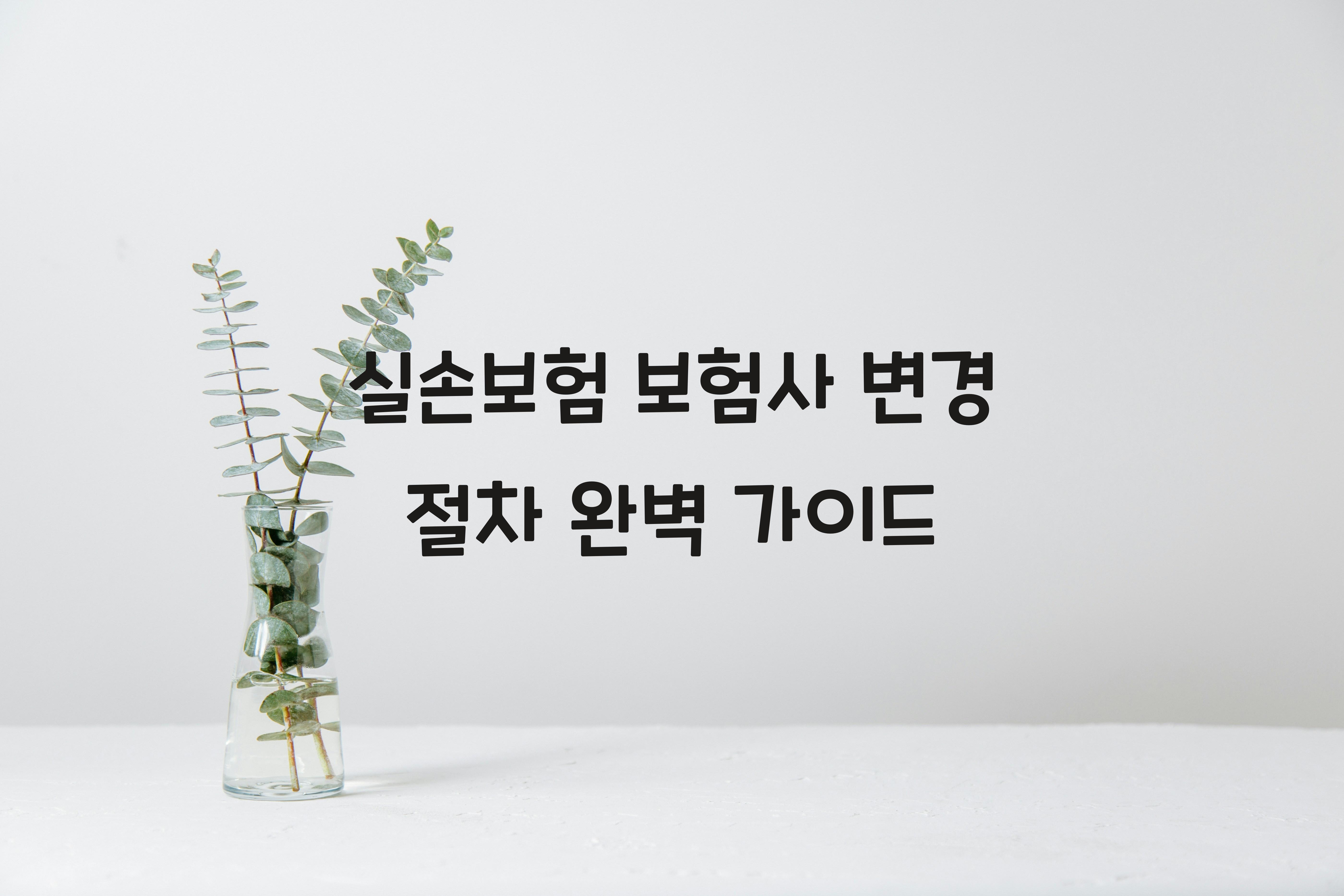 실손보험 보험사 변경 절차
