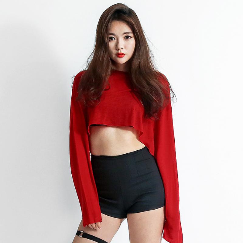 시스루 크롭티 방송댄스복 상의 간지나는댄스걸