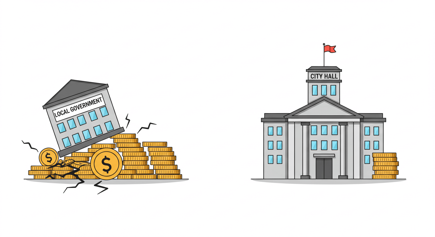 "지방정부 부담 증가와 재정 양극화"에 대한 이미지입니다.