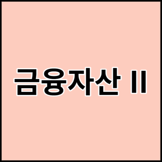 금융자산 II