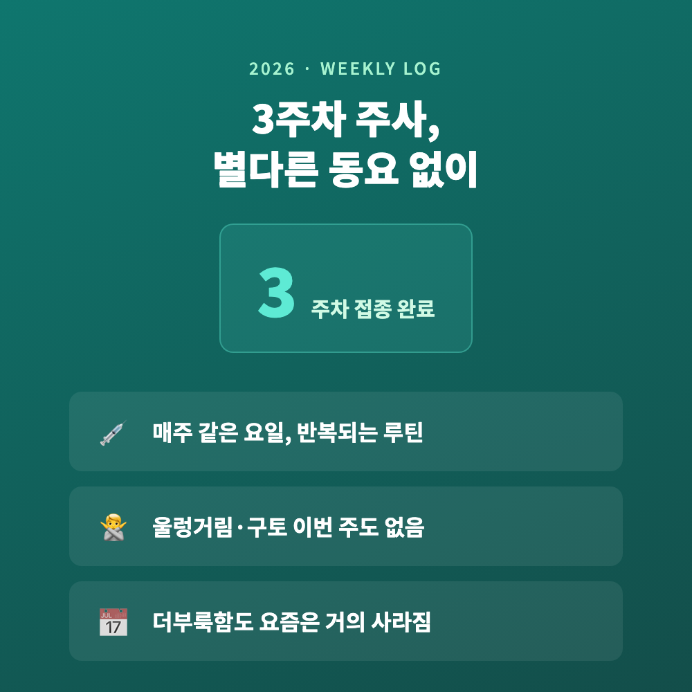 위고비 제네릭 세마글루타이드 주사 3주차