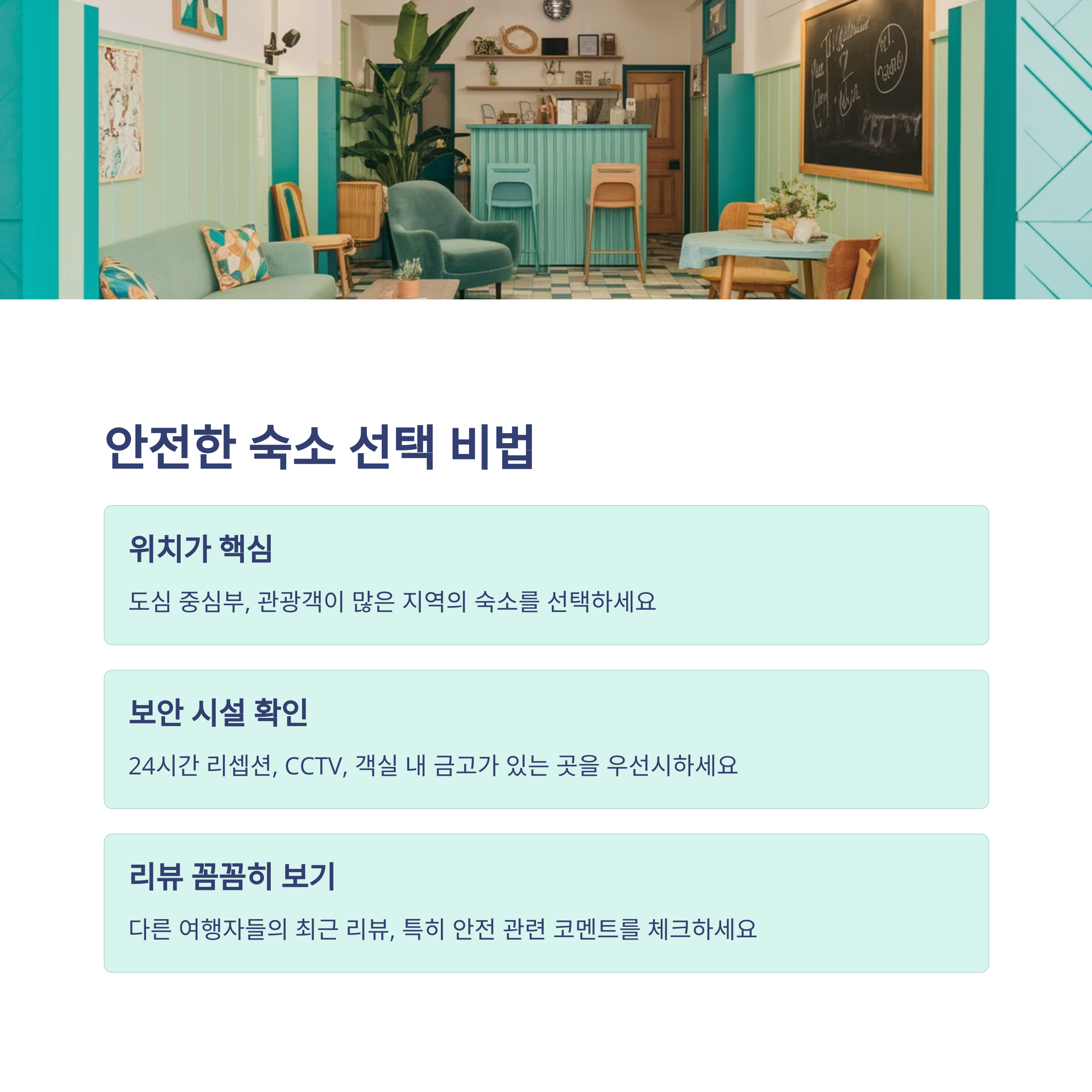 안잔한 숙소 선택 비법