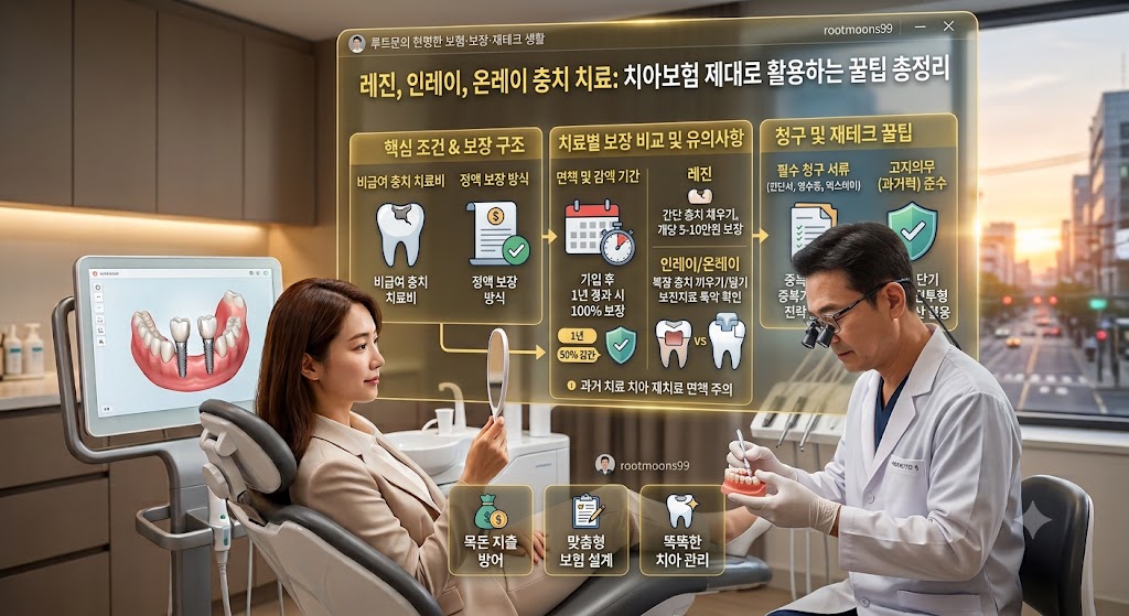 레진, 인레이, 온레이 치료 시 치아보험 제대로 활용하는 꿀팁