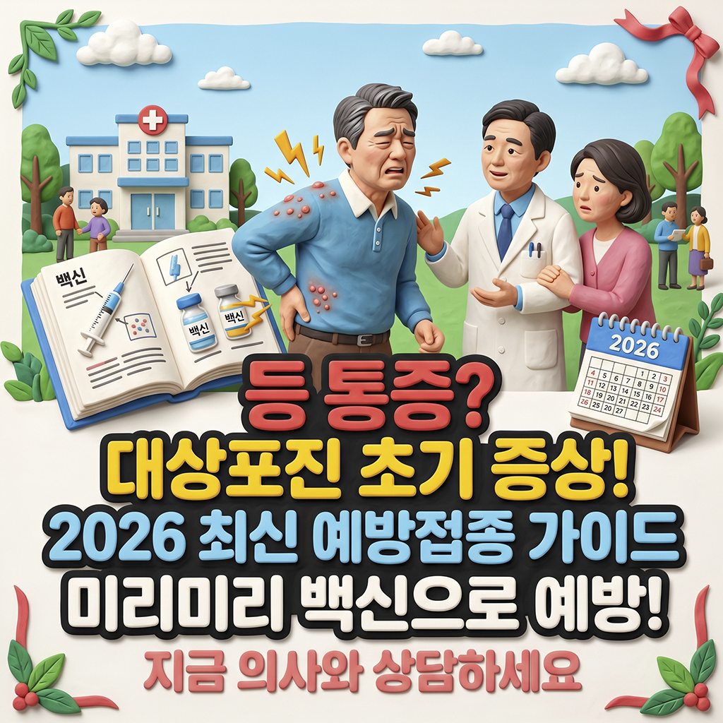 등쪽 찌릿한 통증, 대상포진 초기증상과 2026 최신 예방접종 가이드
