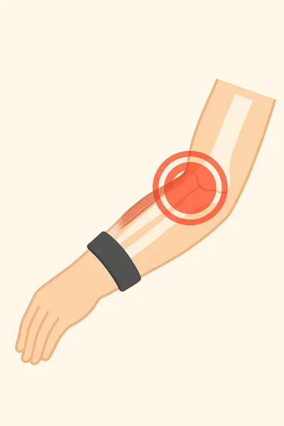 팔꿈치 통증 부위 강조 그림