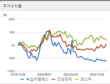 녹십자엠에스 주가수익률