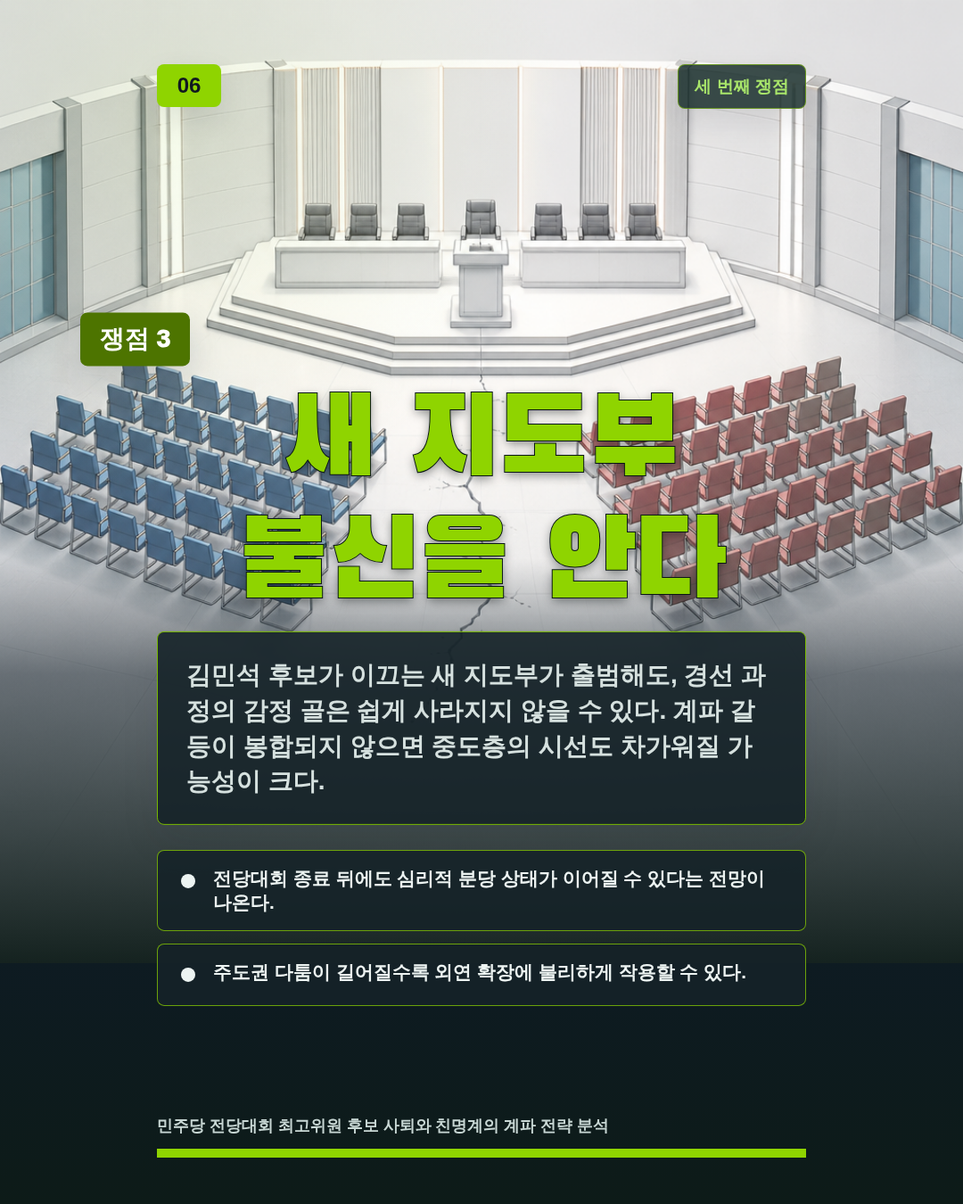 새 지도부 불신을 안다