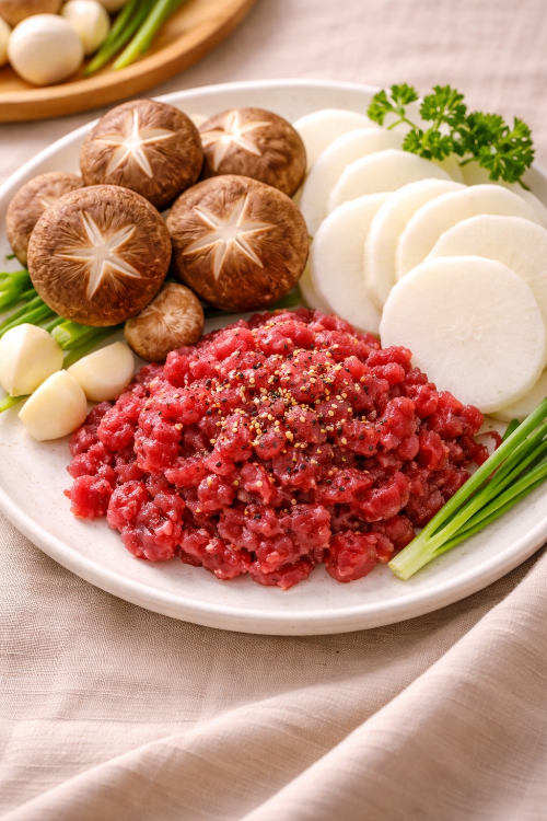 완료기 이유식 소고기 표고버섯 무 진밥 재료 사진