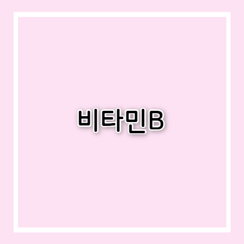 비타민B 효능과 부작용